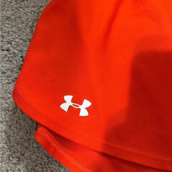 Under Armour Women's Bright Orange Athletic Shorts - Picture 2 of 4